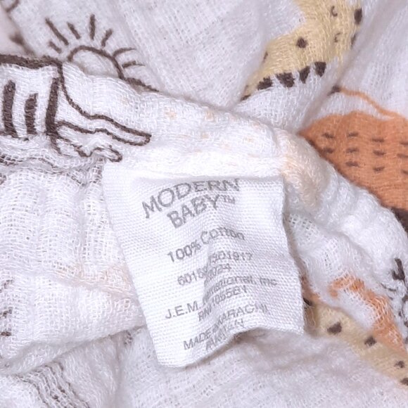 Modern Baby Safari Elephant Giraffe Zebra Muslin Swaddle Wrap Blanket 33" X 41" - Picture 3 of 3